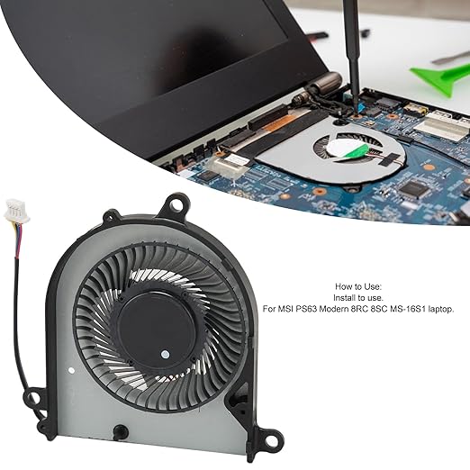 Laptop Cooling Fan Aluminum Alloy Laptop Cooling Fan for PS63 Modern 8RC 8SC MS‑16S1