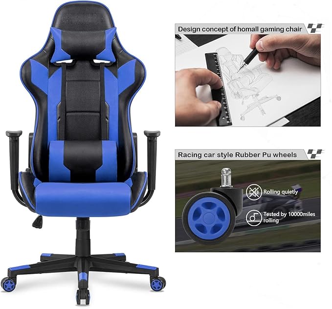 WANYE Professional Gaming Chair Several Colors Blue