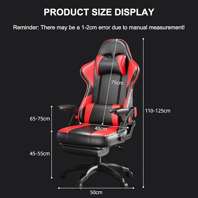 Recliner Computer Desk Chair Gaming Chair High Back Gaming Chair for Adults Ergonomic Racing Gaming Chair with Lumbar Support 150Kg Weight Capacity Swivel Chair