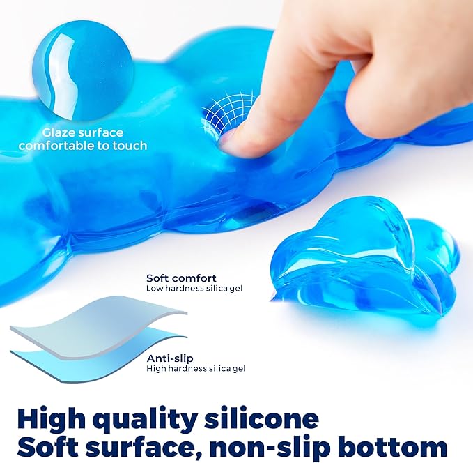 Gel Cloud Keyboard &amp Mouse Wrist Rest Set - Cloud Keyboard Wrist Rest Pad &amp Mouse Support for Office Gaming Pad Computer Laptop Ergonomic Comfortable Pain Relief- Cloud Pad Set