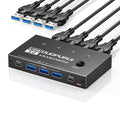 USB 3.0 Switch 4 Computers Sharing USB C &amp A DevicesEasy One-Click Device Switching with USB-C Cable &amp USB-A CableUSB Switch Hub Share Keyboard Mouse Printer Scanner(USB3.0 4in4out)