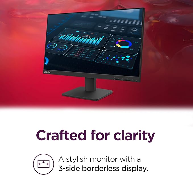 Lenovo L22-4e - Office Monitor - 21.5 FHD IPS Display - 100Hz Refresh Rate - 4 ms MPRT - 99% sRGB - Raven Black - Tilt Stand