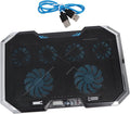 Adjustable Laptop Cooling Pad with Fans and Dual USB Ports RGB LED Light Effects Iron Hollow Shell for Efficient Heat Dissipation Suitable for Laptops Up to Silent Portable Cooler