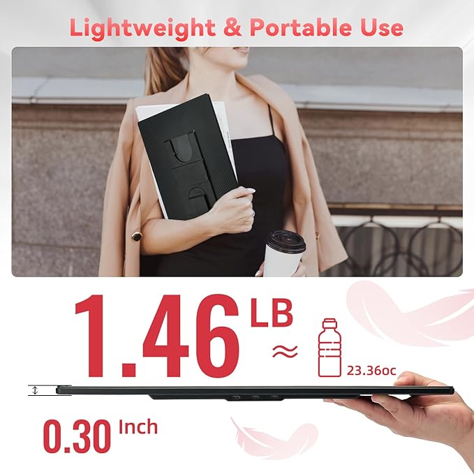 Portable Monitor for Laptops - 16 inch IPS FHD 1200P Laptop Screen Extender Dual Monitors for Laptops Compatible with Windows Mac Travel Work