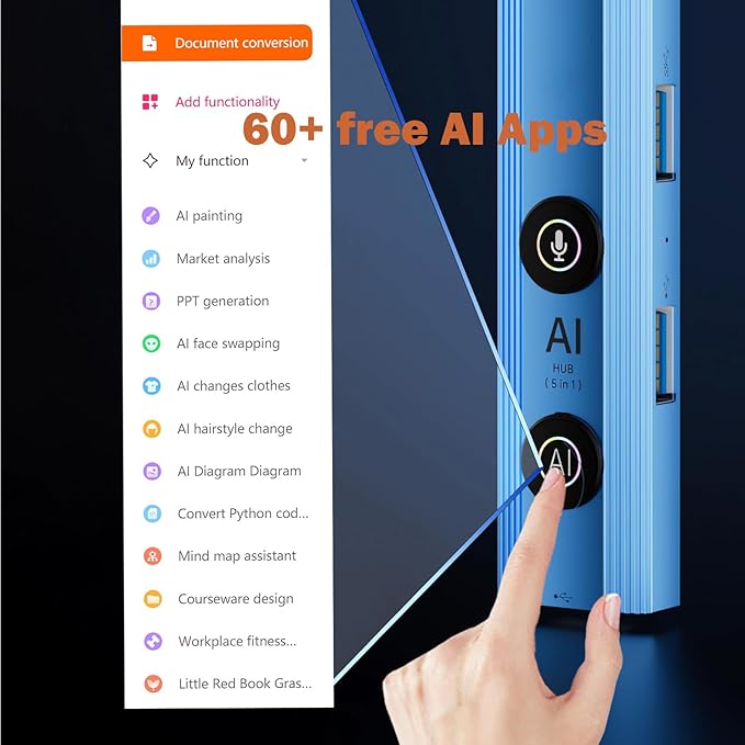 5-in-1 USB Type C Hub USB-A Hub Voice Control &amp AI Tools – Universal Compatibility for Laptops/Desktops/Tablets (Windows/macOS/Android)