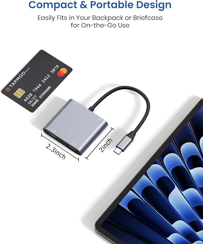 USB C to Dual HDMI Adapter 4K@60Hz HDMI Splitter for Dual Monitors Extended Display 100W PD Charging USB-A Port Windows Supports Multi-Monitor with 3 Screens macOS Limited to Mirror Mode