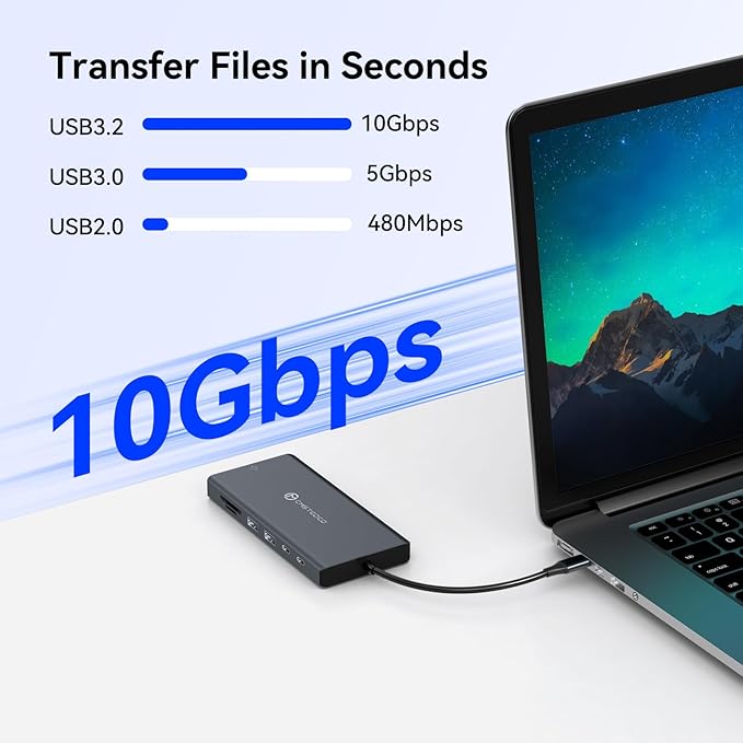 Laptop Docking Station 3 Monitors 4K@120Hz DisplayPort 4K@60Hz HDMI 4K@60Hz USBC12 in 1 USB C Video Output for Multiple Monitor Dock USB A 3.0 USB C 3.2 10Gbps Ports 100W PD SD/TF