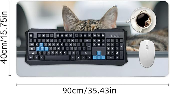 XXL Gaming Mouse Pad Animal Drive Cat XXL Gaming Mouse Pad Large Desk Mat Protector for Desktop Anti-Slip Rubber Extended Computer Keyboard Mat Writing Pad for Work Office 15.7 * 35.4 inB-1758