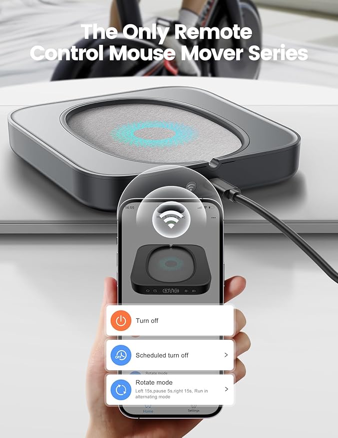 meatanty Undetectable Mouse Mover with APP Remote Control and Timer Function Super-Silent Mouse Jiggler Device Move Randomly Automatic Wiggler Shaker Giggler Keep Computer Laptop Active