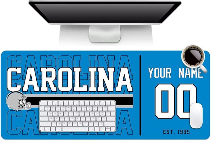 ANTKING Carolina Mouse Pad Custom Name and Number Desk Pad for Men Women Youth Gifts