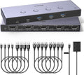 UGREEN 8K@60Hz HDMI KVM Switch 4 Computers with 4 USB 3.0 Ports Aluminum KVM Switches Share One Monitor Keyboard Mouse Hard Drives Printer with 4 HDMI Cables 4 USB Cables and Desktop Controller