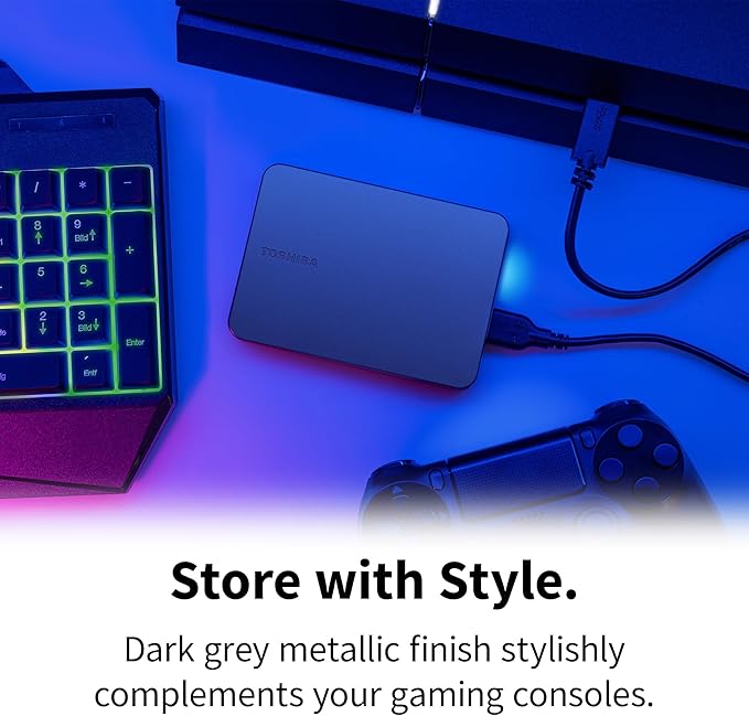 Toshiba Canvio Gaming 1TB Portable External Hard Drive USB 3.2 for Play Station and Xbox Black (HDTX210EK3AA)