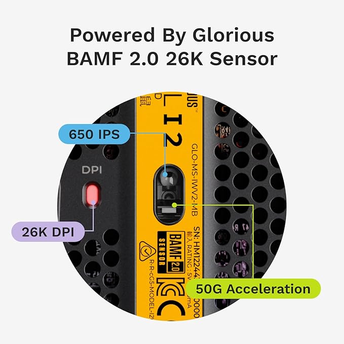 GLORIOUS Gaming Model I 2 Wired Gaming Mouse: 9 Programmable Buttons (2 Swappable) 66g Superlight 26k Optical Sensor 80M Click Rated Switches MMO/MOBA/FPS Side Thumb Rest (Black)
