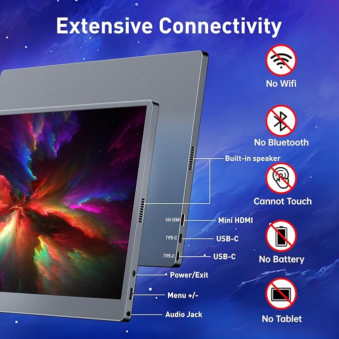 cocopar Portable Monitor 15.6 Inch 1080P FHD 60Hz 60% sRGB Travel Monitor with Speaker HDMI USB-C Second Screen for Laptop MacBook Surface PC Xbox PS4/5 VESA Mountable with Full Cover Stand