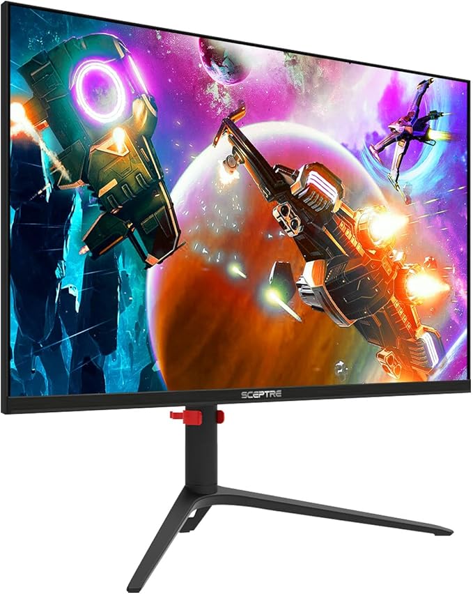 Sceptre 27-inch IPS 2K Gaming Monitor QHD 2560 x 1440p HDR400 up to 165Hz 1ms AMD FreeSync Premium DisplayPort HDMI 100% sRGB Build-in Speakers Machine Black 2025 (E275B-QPD168)