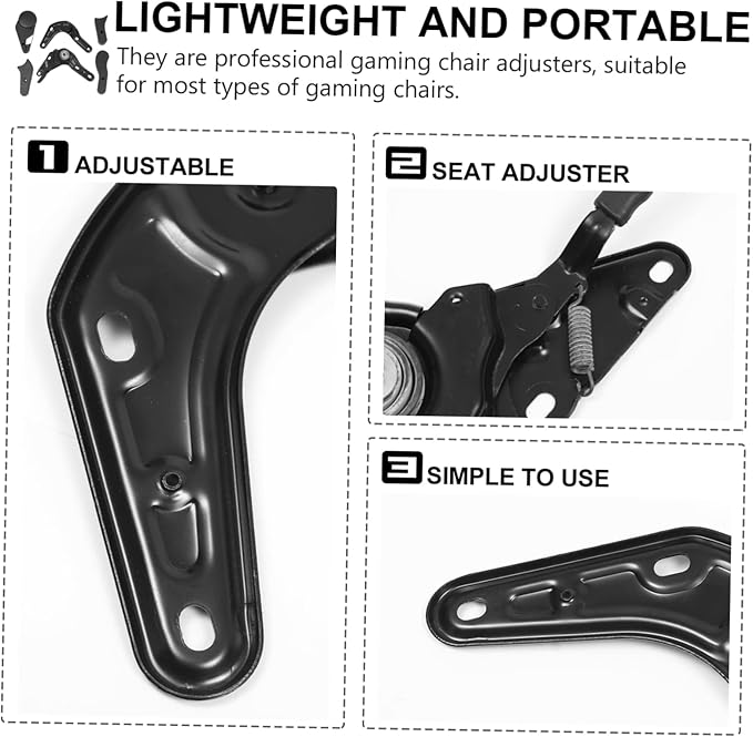 6 Pcs Chair Regulators Multi Angle Adjusters for Gaming Chairs Black Plastic and Iron Accessories Easy to Use and Clean