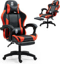 Gaming Chair with Footrest Ergonomic Computer Chair for Adult Adjustable Headrest Lumbar Pillow Large Size Reclining Gaming Chair Big and Tall with Linkage Armrest for Home Office Gaming