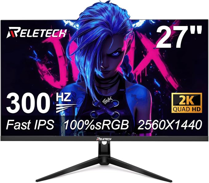 27inch Gaming Computer Monitor2K(QHD 2560x1440) 300Hz Monitor Fast IPS 1ms Response Time FreeSync&ampG-Sync Anti-Blue Light Ultra Slim 100% sRGB DP*2 &amp HDMI*2 Ports VESA Mount(G27X Ultra)