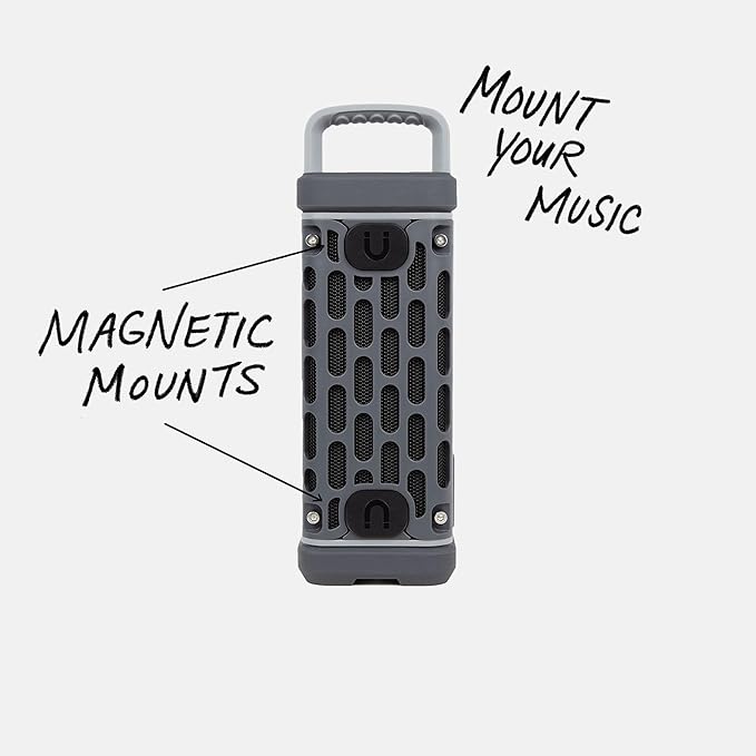 Turtlebox Ranger: Loud! Outdoor Portable Bluetooth 5.4 Speaker | Rugged Waterproof Ultra-Portable | Plays to 105 db Deep Bass Shockproof Unlimited Pairing for Full Stereo Experience Gray