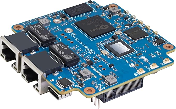WayPonDEV Banana Pi BPI-WiFi 6 Router OpenWRT Board Dual Band Wireless Internet Router 802.11ax ac WiFi 6 Gigabit VPN Router with 5GE Phy and RGMII Support WPAWPA2WPA3 (Wifi6 Mini SET2)