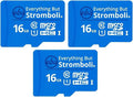 Everything But Stromboli 16GB Micro SD Memory Card w/Adapter (Bulk 3 Pack) Class 10 U1 UHS-1 TF MicroSDHC Card for Compatible Dash Cam Phone Action Cameras Security Cam Switch Digital Camera