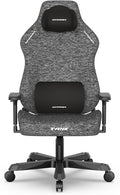 DXRacer Tank XXL Ergonomic Video Gaming Chair for Adults Reclining Gaming Chairs with Magnetic Head Pillow and Lumbar Support Racing Style Height Adjustable (Woven Fabric Gray)