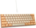 Snpurdiri 60% Wired Gaming Keyboard RGB Backlit Ultra-Compact Mini Keyboard Waterproof Mini Compact 61 Keys Keyboard for PC/Mac Gamer Typist Travel (Orange and Cream)