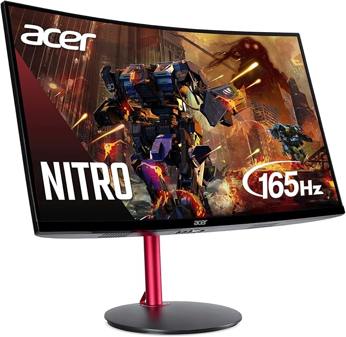 acer Nitro 27 Full HD 1920 x 1080 1500R Curve PC Gaming Monitor | AMD FreeSync Premium | 165Hz Refresh | 1ms (VRB) | ZeroFrame Design | 1 x Display Port 1.4 &amp 2 x HDMI 2.0 Ports ED270R Mbmiiphx