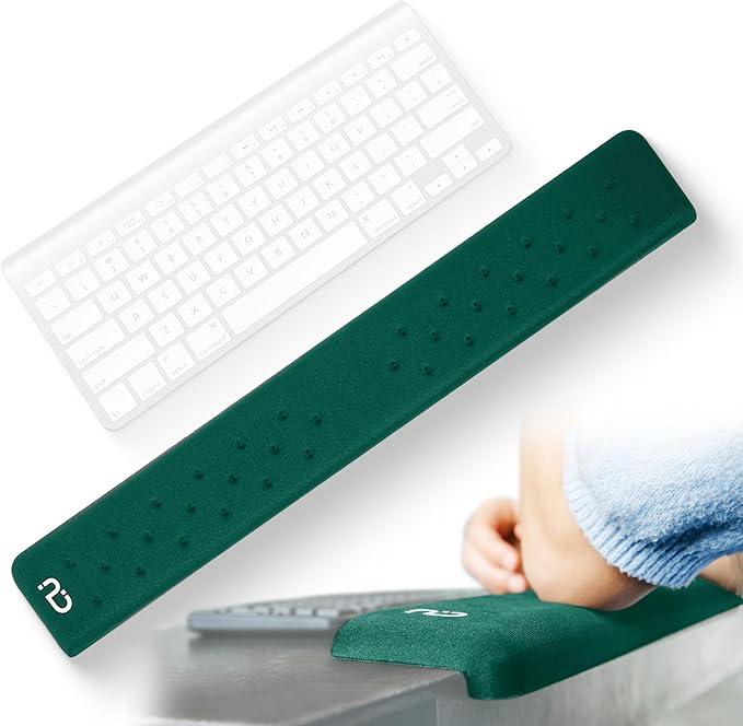 EdgeRest PostureUp L-Shaped Desk Long Wrist Rest Elbow Forearm &amp Wrist Comfort Support for Table or Desk Edge Non-Slip Memory Foam Padding Ergonomic Design for Work Universal Fit Forest Gree