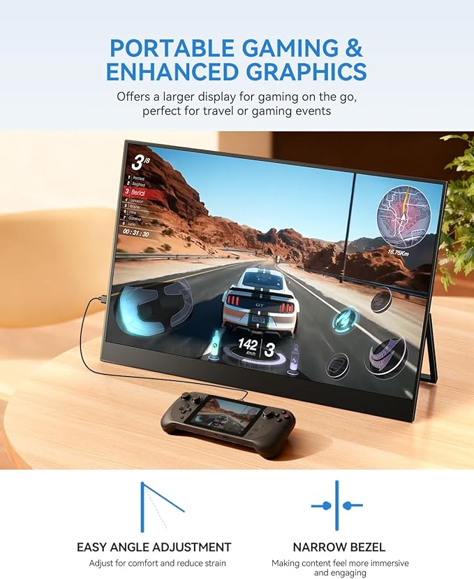 UPERFECT 17.5 Portable Monitor 1920×1200 FHD 16:10 IPS 125% sRGB 400 nits USB-C &amp HDMI Laptop Extender with 180° Adjustable Stand Travel Second Screen for MacBook PC Phone &amp Gaming