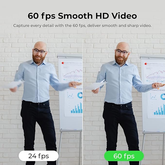 OBSBOT Meet 1080P 60FPS Webcam Full HD Auto-Focus &amp AI-Powered Framing Computer Camera Background Replacement HDR Adjustable FOV Webcam for Conferencing Video Calling Live Sreaming PC Lap