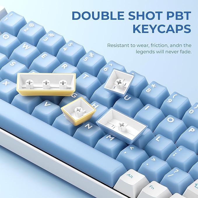 XVX Double Shot PBT Keycaps Set 216 Keys Cherry Profile Custom Keyboard Keycaps Jade Translucent Key caps Compatible with 61/64/68/84/87/100/104/108 ANSI and ISO Layout Mechanical Keyboard