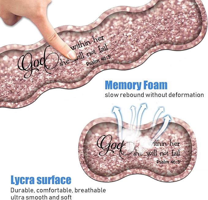 Ergonomic Keyboard Wrist Rest &amp Mouse Pad Wrist Rest Set Large XXL Gaming Desk Mat 31.5x 11.8 Non-Slip Base Memory Foam Easy Typing Pain Relief for Office &amp Home Quote Bible Verses Psal