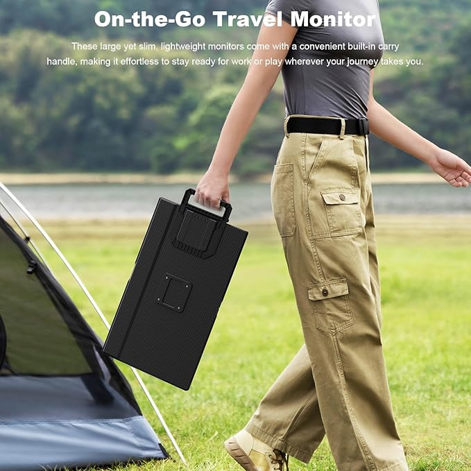 24 Large Portable Monitor 1080P FHD 100Hz Laptop Screen Extender 125% sRGB IPS Monitor Extender USB C HDMI Office Gaming with Detachable Stand Travel monitor for Window MAC Phone Xbox Switch