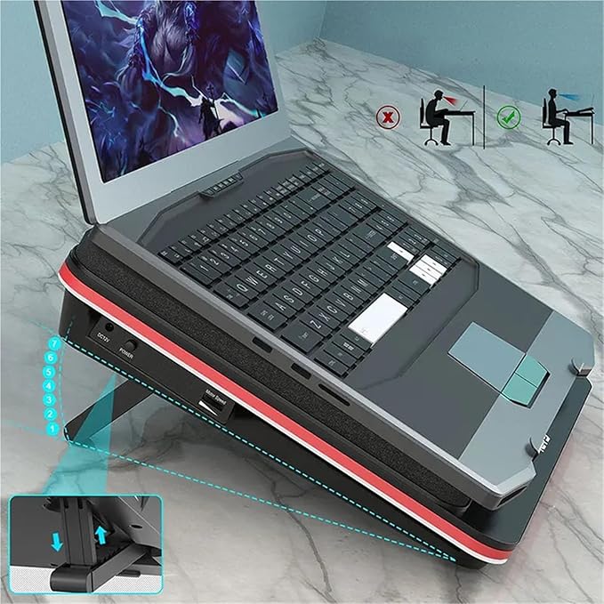GT500 Laptop Cooling Stand V2/V1/S2/B0 Series Cooling Pad 5000RPM External Cooler for 13 15 to 17.3 Gaming Notebooks(S2)