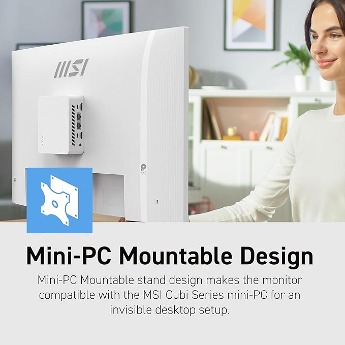 msi PRO MP273QW E14 27-inch IPS 2560 x 1440 (QHD) Computer Monitor 144HzAdaptive-Synch HDMI DP Port VESA Mountable Tilt Speaker 1ms White