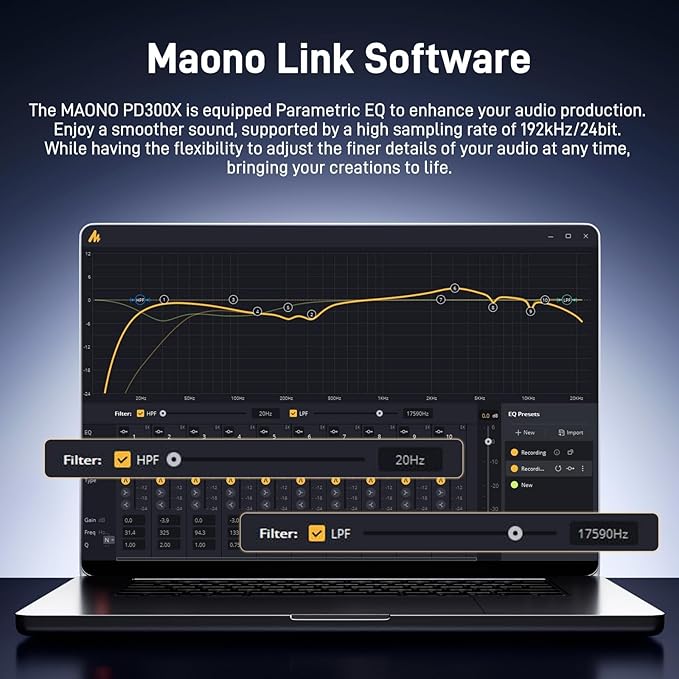 MAONO USB XLR Dynamic Microphone for Podcast: PC Computer Gaming Mic with 192kHz/24bit for Studio Recording Streaming Content Creation (PD300XT+G1 NEO+XLR-180)