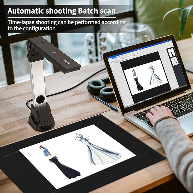 NetumScan Book &amp Document Camera Multi-Language OCR and English Article Recognition by AI Technology Real-time Projection Video Recording Foldable &amp Portable Capture Windows/MAC/Linux- N