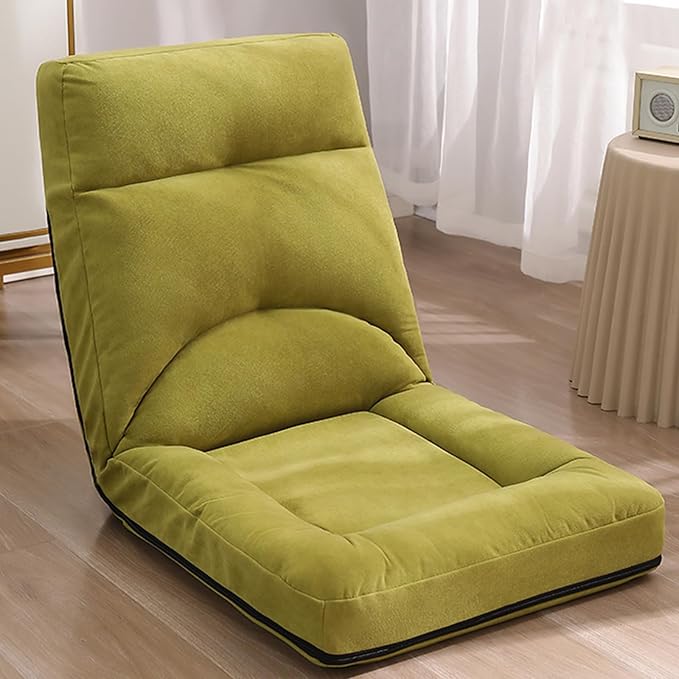 Lazy Sofa ChairModern Accent Chair Lounge Leisure Sofa Chair with 5-Position Adjustable Waist and NeckFolding Floor Chairs Video Gaming Chair for Adults Green-1