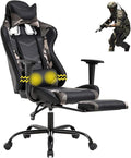 Gaming Chair High Back Computer Gaming Chair with Footrest Ergonomic Massage PC Game Chair PU Leather Racing Office Chair Adjustable Task Chair w/Headrest Armrest for Teens Adults- Camo