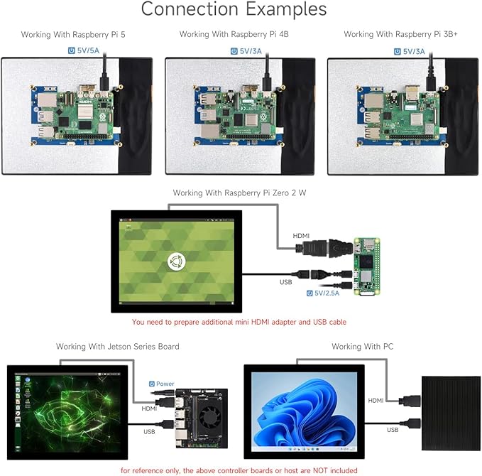 waveshare 8inch HDMI Display Monitor Compatible with Raspberry Pi 5 768×1024 IPS Panel 10-Point TouchSupports All Vversion Raspberry Pi Supports Windows/Jetson Nano
