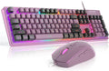 Gaming Keyboard and Mouse Combo K1 RGB LED Backlit Keyboard with 104 Key Computer PC Gaming Keyboard for PC/Laptop (Blackcurrant)
