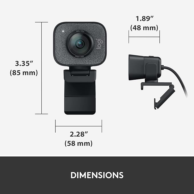 Logitech StreamCam Premium Webcam for Streaming and Content Creation Full HD 1080p 60 fps Works with Microsoft Teams Google Meet Zoom Nintendo Switch 2’s new GameChat mode for PC/Mac – Graphite