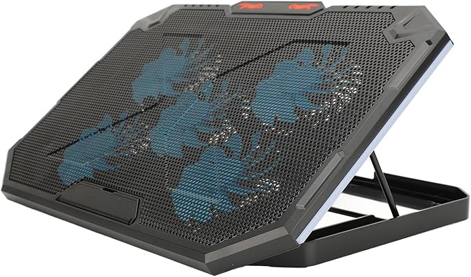 Laptop Cooling Pad with 5 Fans Height Laptop Cooler Stand RGB Lighting Cooling Pad for 1317‑ Inch Notebooks Ergonomic with USB Cable for Efficient Heat Dissipation