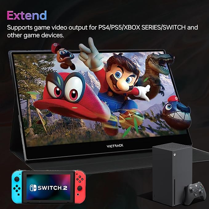 Victrack 4K Touchscreen Portable Monitor 13.3 Ultra UHD Designed for Handheld Gaming pc Style as ASUS Rog Ally Lenovo Legion go 100% RGB IPS Computer Gaming Display HDR Monitor Cover