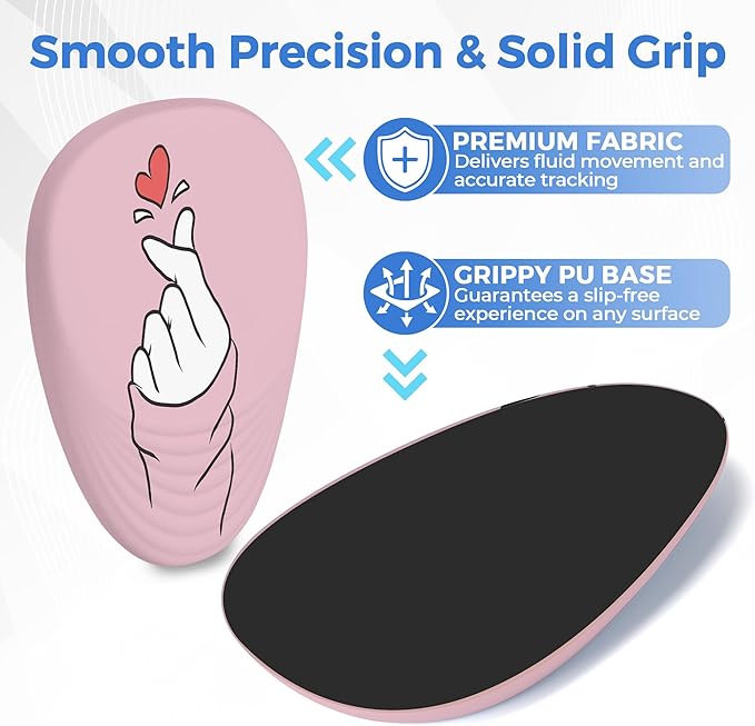 Ergonomic Mouse Pad with Wrist Support Memory Foam Wrist Rest for Pain Relief &amp Carpal Tunnel Non-Slip Base for Office Computer PC Laptop (12x8x1.2inch Korean Lovely Pink)