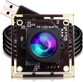ELP 16MP Wide Angle USB Camera Module for Raspberry Pi and Computer 4K Mini UVC USB2.0 Video Webcam Board with 118degree No Distortion Lens IMX298 Industrial PC Lightburn Camera for LaptopJetson Nano
