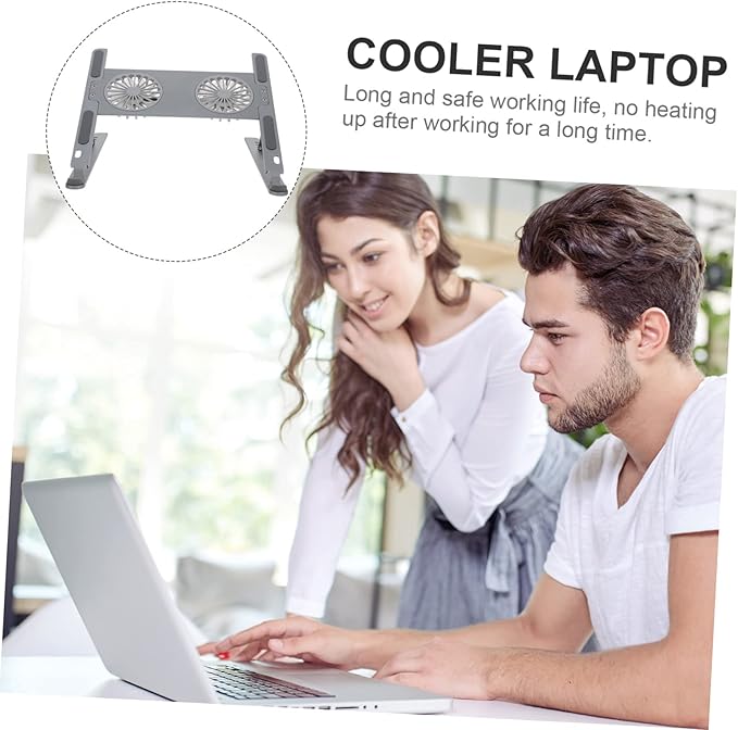 jojofuny Laptop Cooling Stand Anodized Aluminum Alloy Laptop Cooler Gear Height Adjustment Ergonomic Design for Gaming Work Low Noise and Efficient Heat Dissipation