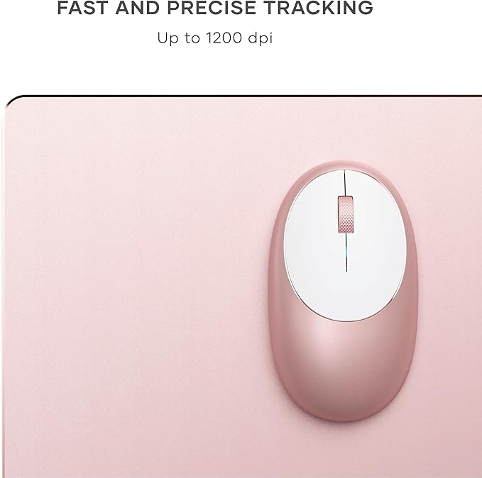 Satechi M1 Wireless Bluetooth Mouse USB-C Rechargeable Compact &amp Portable for MacBook Air/Pro M5/M4 iPad Air/Pro M5/M4/M3 iPad mini Mac mini iMac &amp Windows - Rose Gold