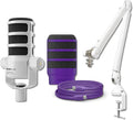 Rode PodMic USB White with Rode PSA1+ White Bundles (Purple Bundle)